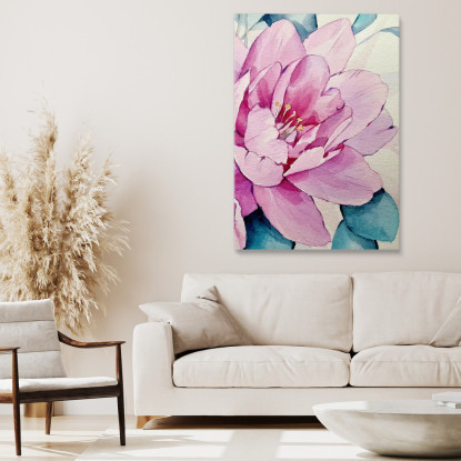 Quadro Botanico Moderno Petali Di Rosa Con Sfumature Azzurre btn36 quadro stampato su tela