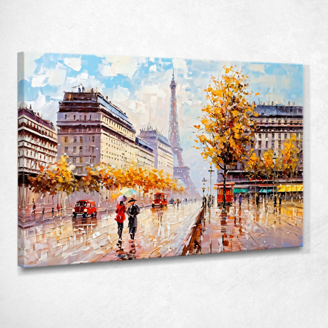 Quadro Moderno Città Astratto Autunno A Parigi Con Vista Sulla Torre Eiffel E Ombrelli Colorati ct3 quadro stampato su tela Quadro Moderno Città Astratto Autunno A Parigi Con Vista Sulla Torre Eiffel E Ombrelli Colorati ct3 quadro stampato su tela