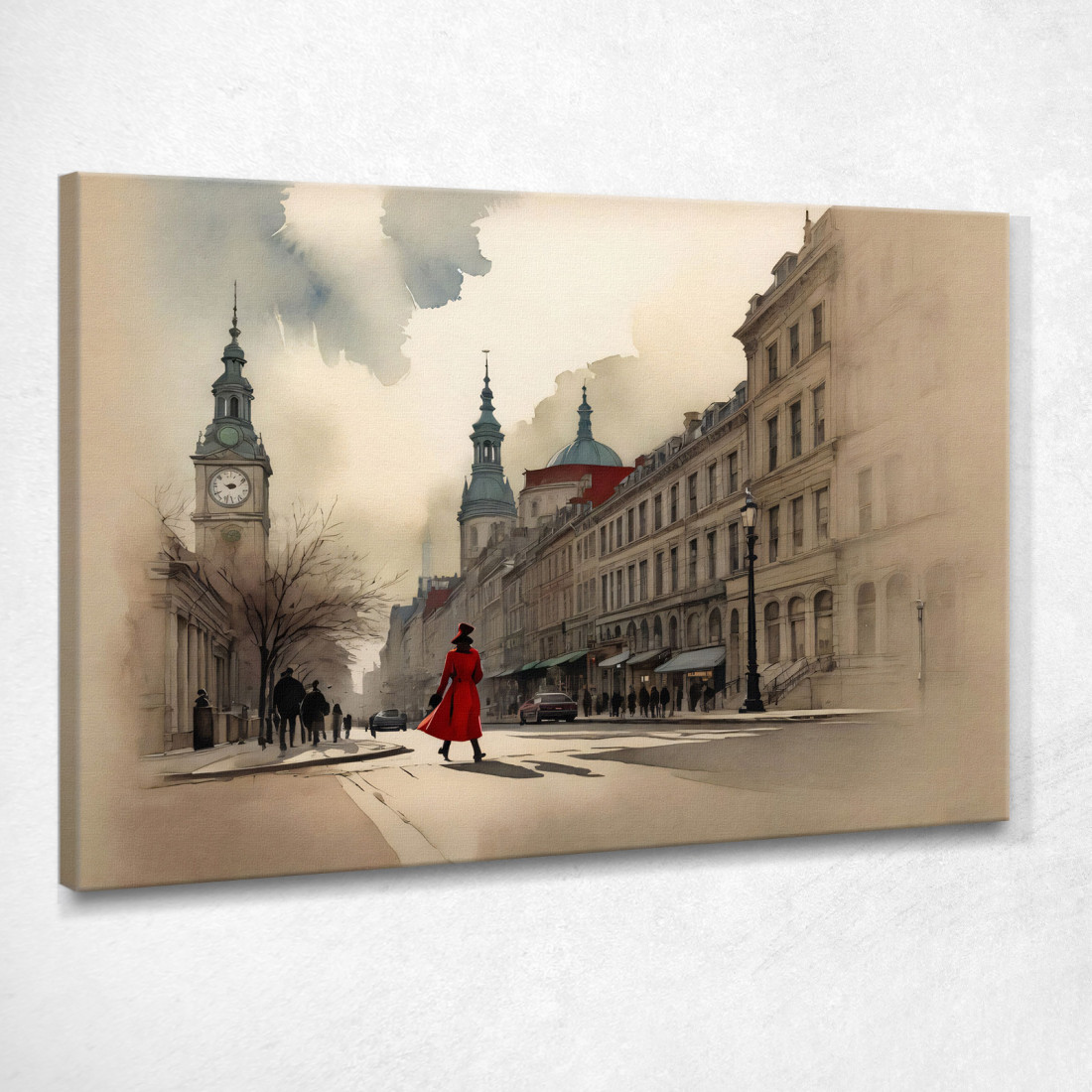 Quadro Moderno Città Astratto Donna In Cappotto Rosso Esplora Una Città Storica ct7 quadro stampato su tela Quadro Moderno Città Astratto Donna In Cappotto Rosso Esplora Una Città Storica ct7 quadro stampato su tela