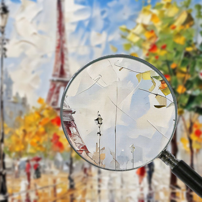 Quadro Moderno Città Astratto Passeggiata Autunnale A Parigi Con Vista Sulla Torre Eiffel ct21 quadro stampato su tela