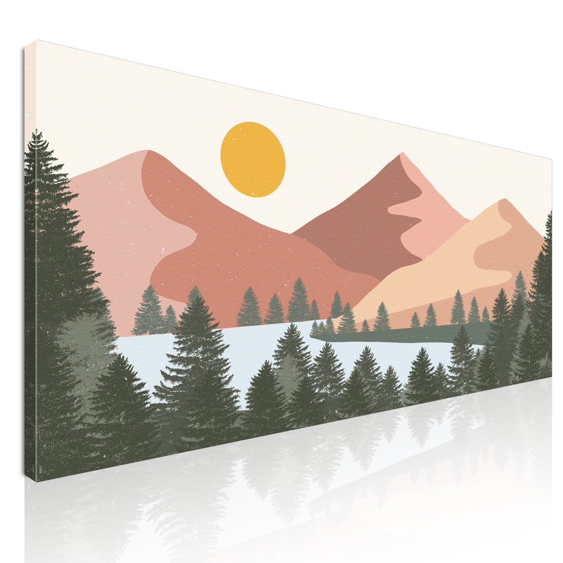 Quadro Boho Chic Illustrazione Paesaggio Paesaggio Montuoso Colorato Con Sole E Foresta Moderna bol29 quadro stampato su tela Quadro Boho Chic Illustrazione Paesaggio Paesaggio Montuoso Colorato Con Sole E Foresta Moderna bol29 quadro stampato su tela