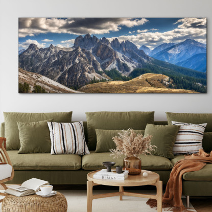 Quadro Montagne Viste Mozzafiato Sulle Montagne Sotto Cieli Drammatici mow4 quadro stampato su tela