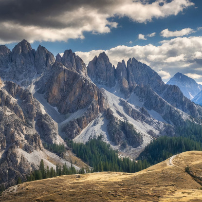 Quadro Montagne Viste Mozzafiato Sulle Montagne Sotto Cieli Drammatici mow4 quadro stampato su tela