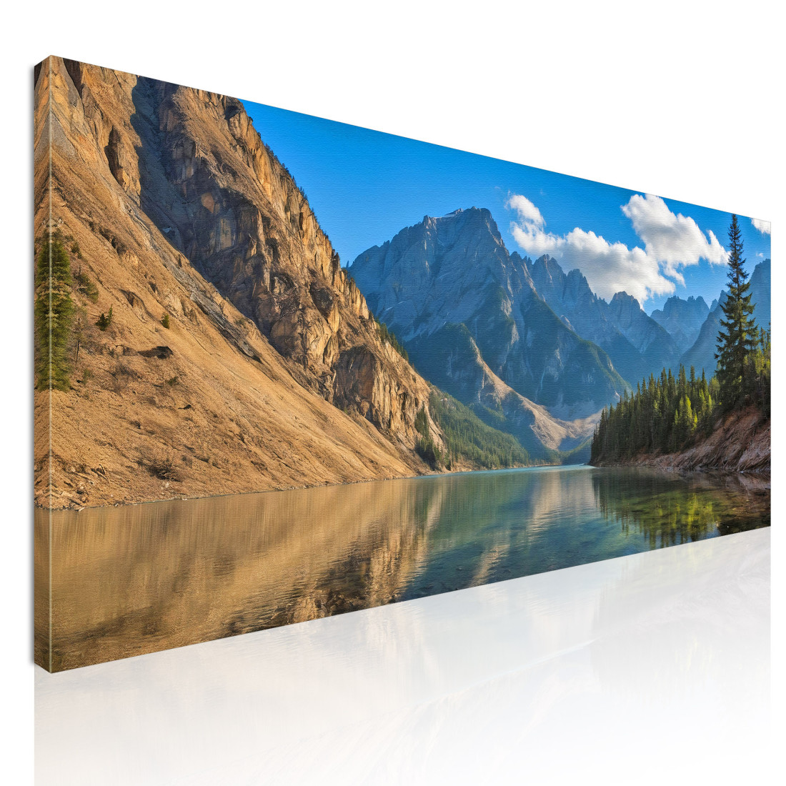 Quadro Montagne Lago Limpido Che Riflette La Maestosa Catena Montuosa mow6 quadro stampato su tela Quadro Montagne Lago Limpido Che Riflette La Maestosa Catena Montuosa mow6 quadro stampato su tela