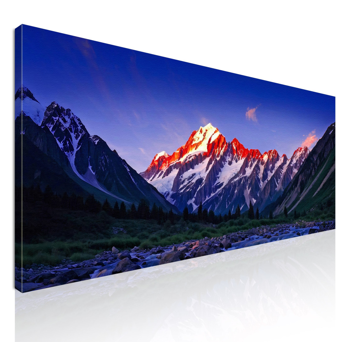 Quadro Montagne Le Scintillanti Vette Del Monte Bianco Illuminate Dal Crepuscolo Dorato mow9 quadro stampato su tela Quadro Montagne Le Scintillanti Vette Del Monte Bianco Illuminate Dal Crepuscolo Dorato mow9 quadro stampato su tela