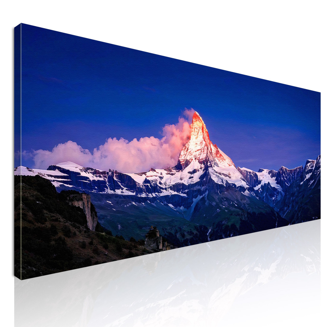 Quadro Montagne Picco Innevato Immerso Nella Calda Luce Del Tramonto mow27 quadro stampato su tela Quadro Montagne Picco Innevato Immerso Nella Calda Luce Del Tramonto mow27 quadro stampato su tela