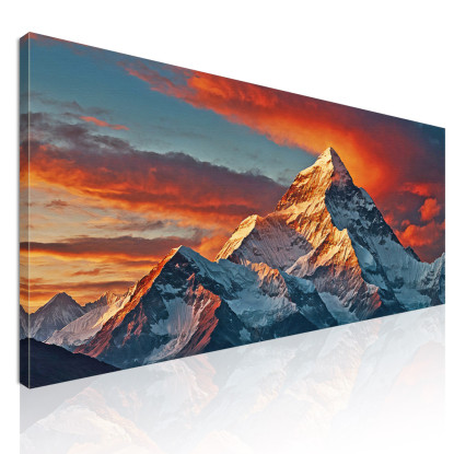 Quadro Montagne Tramonto Che Illumina Maestose Cime Innevate mow34 quadro stampato su tela