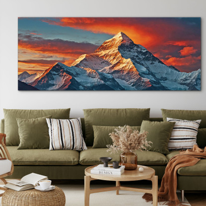 Quadro Montagne Tramonto Che Illumina Maestose Cime Innevate mow34 quadro stampato su tela