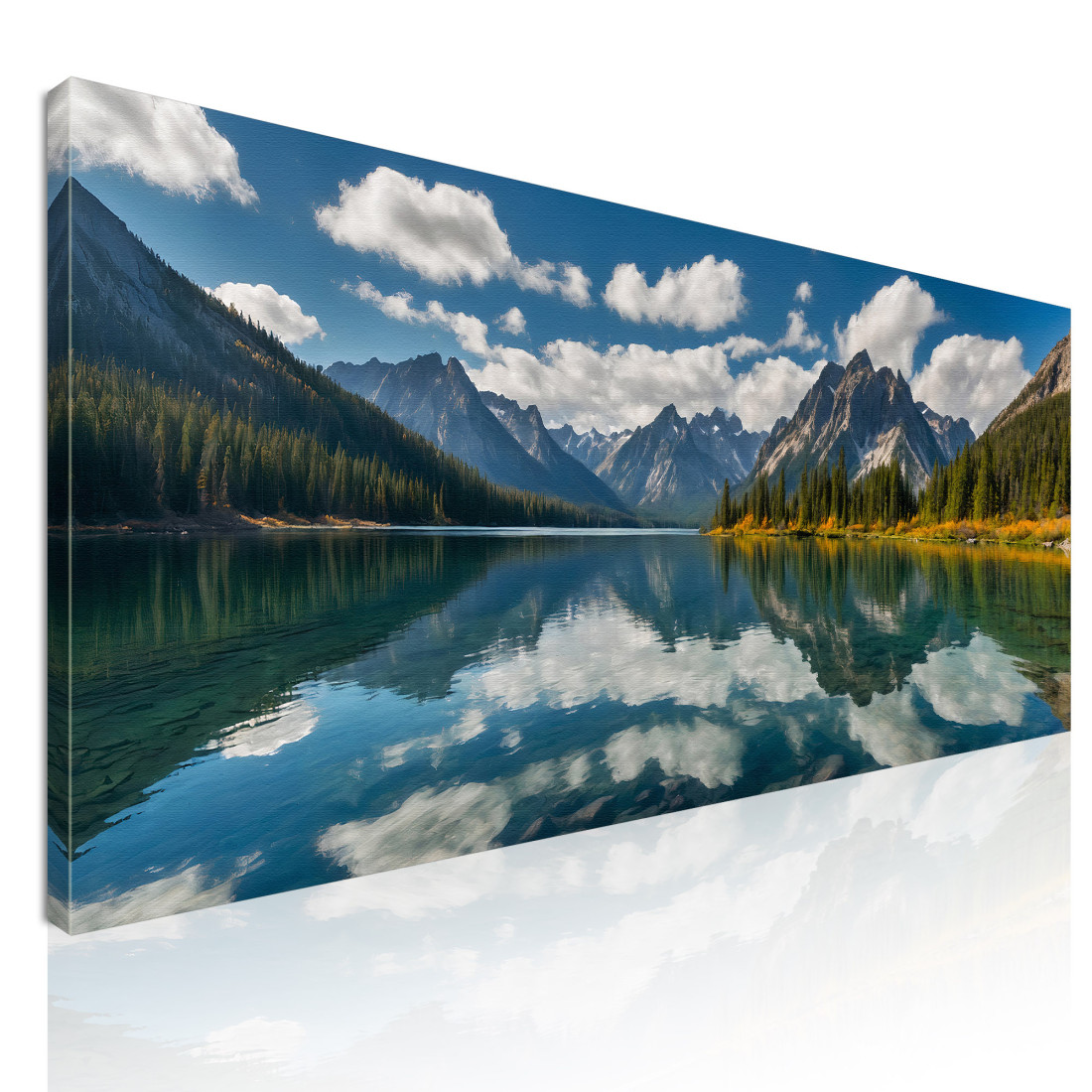 Quadro Montagne Vette Torreggianti Che Si Specchiano Nelle Acque Turchesi mow37 quadro stampato su tela Quadro Montagne Vette Torreggianti Che Si Specchiano Nelle Acque Turchesi mow37 quadro stampato su tela
