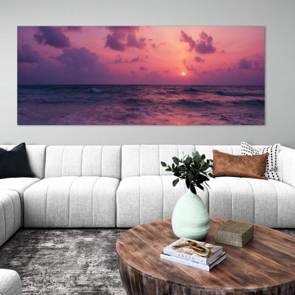 Quadro Paesaggio Mare Tramonto Viola Sul Mare seal3 quadro stampato su tela