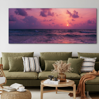 Quadro Paesaggio Mare Tramonto Viola Sul Mare seal3 quadro stampato su tela