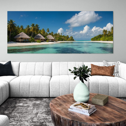 Quadro Paesaggio Mare Bungalow Tropicale Con Mare Turchese seal9 quadro stampato su tela