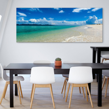 Quadro Paesaggio Mare Spiaggia Deserta Con Mare Turchese E Cielo Blu seal11 quadro stampato su tela