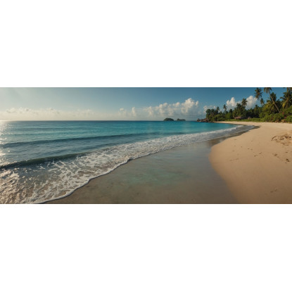 Quadro Paesaggio Mare Spiaggia Tropicale Con Onde Calme E Cielo Limpido seal19 quadro stampato su tela