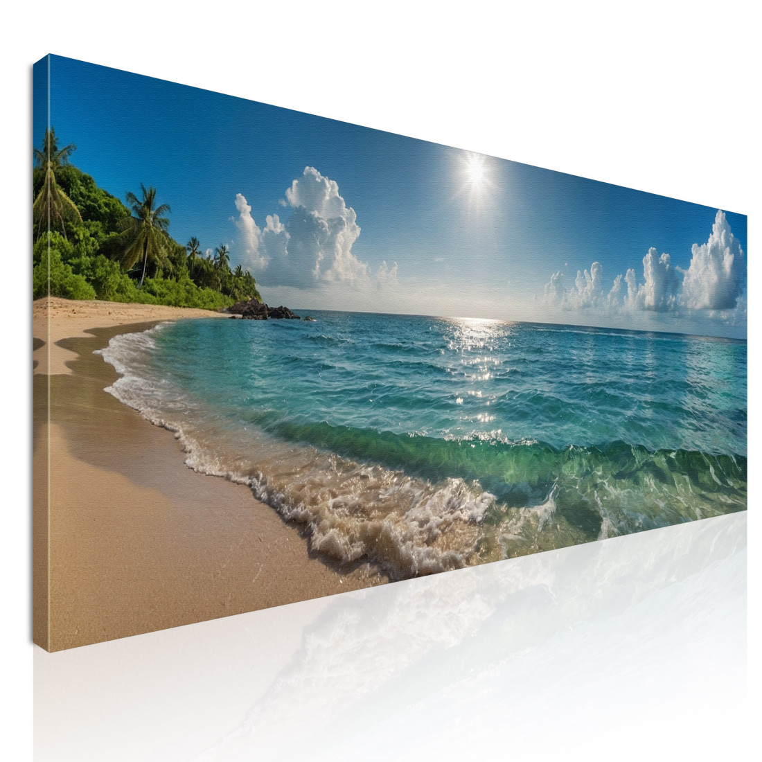 Quadro Paesaggio Mare Spiaggia Tropicale Con Acque Turchesi E Cielo Soleggiato seal20 quadro stampato su tela Quadro Paesaggio Mare Spiaggia Tropicale Con Acque Turchesi E Cielo Soleggiato seal20 quadro stampato su tela