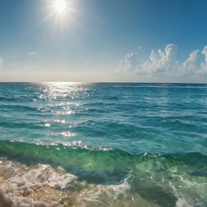 Quadro Paesaggio Mare Spiaggia Tropicale Con Acque Turchesi E Cielo Soleggiato seal20 quadro stampato su tela