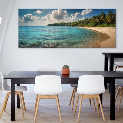 Quadro Paesaggio Mare Spiaggia Tropicale Con Acque Limpide E Verde Rigoglioso seal27 quadro stampato su tela