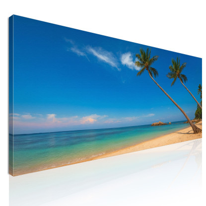 Quadro Paesaggio Mare Spiagge Tropicali Con Palme Mare Azzurro E Cielo Limpido seal33 quadro stampato su tela