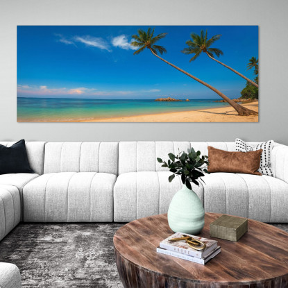 Quadro Paesaggio Mare Spiagge Tropicali Con Palme Mare Azzurro E Cielo Limpido seal33 quadro stampato su tela