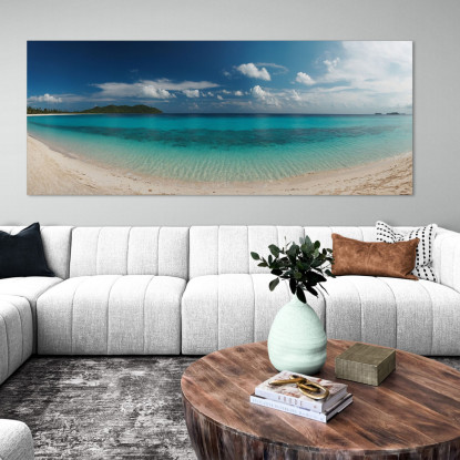 Quadro Paesaggio Mare Cielo Azzurro E Mare Limpido Su Spiaggia Tropicale seal34 quadro stampato su tela