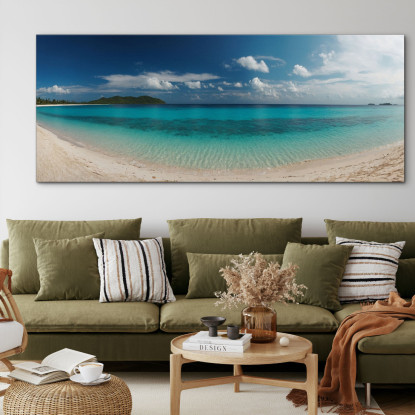 Quadro Paesaggio Mare Cielo Azzurro E Mare Limpido Su Spiaggia Tropicale seal34 quadro stampato su tela