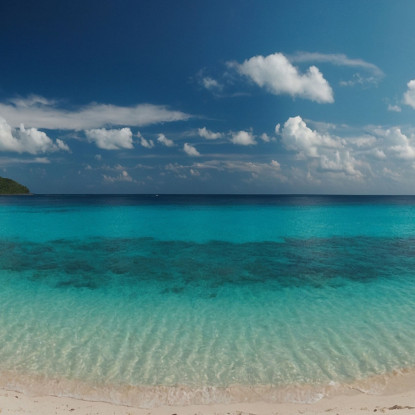 Quadro Paesaggio Mare Cielo Azzurro E Mare Limpido Su Spiaggia Tropicale seal34 quadro stampato su tela