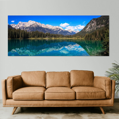 Mountains Painting Snow-Capped Mountains Piercing The Mists With Jagged Peaks And Rocky Structures canvas print