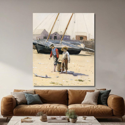 Un Panier De Palourdes Winslow Homer tableau impression sur toile