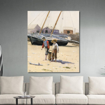 Ein Korb Mit Muscheln Winslow Homer drucken auf leinwand