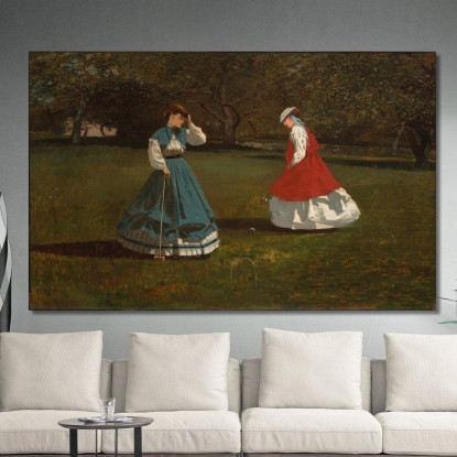 Une Partie De Croquet Winslow Homer tableau impression sur toile