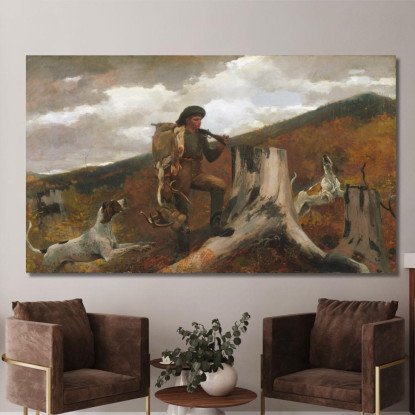 Ein Jäger Und Hunde Winslow Homer drucken auf leinwand