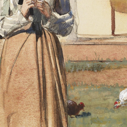 Un Pollo Malato Winslow Homer quadro stampato su tela