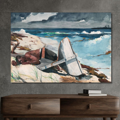 Après L'Ouragan Bahamas Winslow Homer tableau impression sur toile