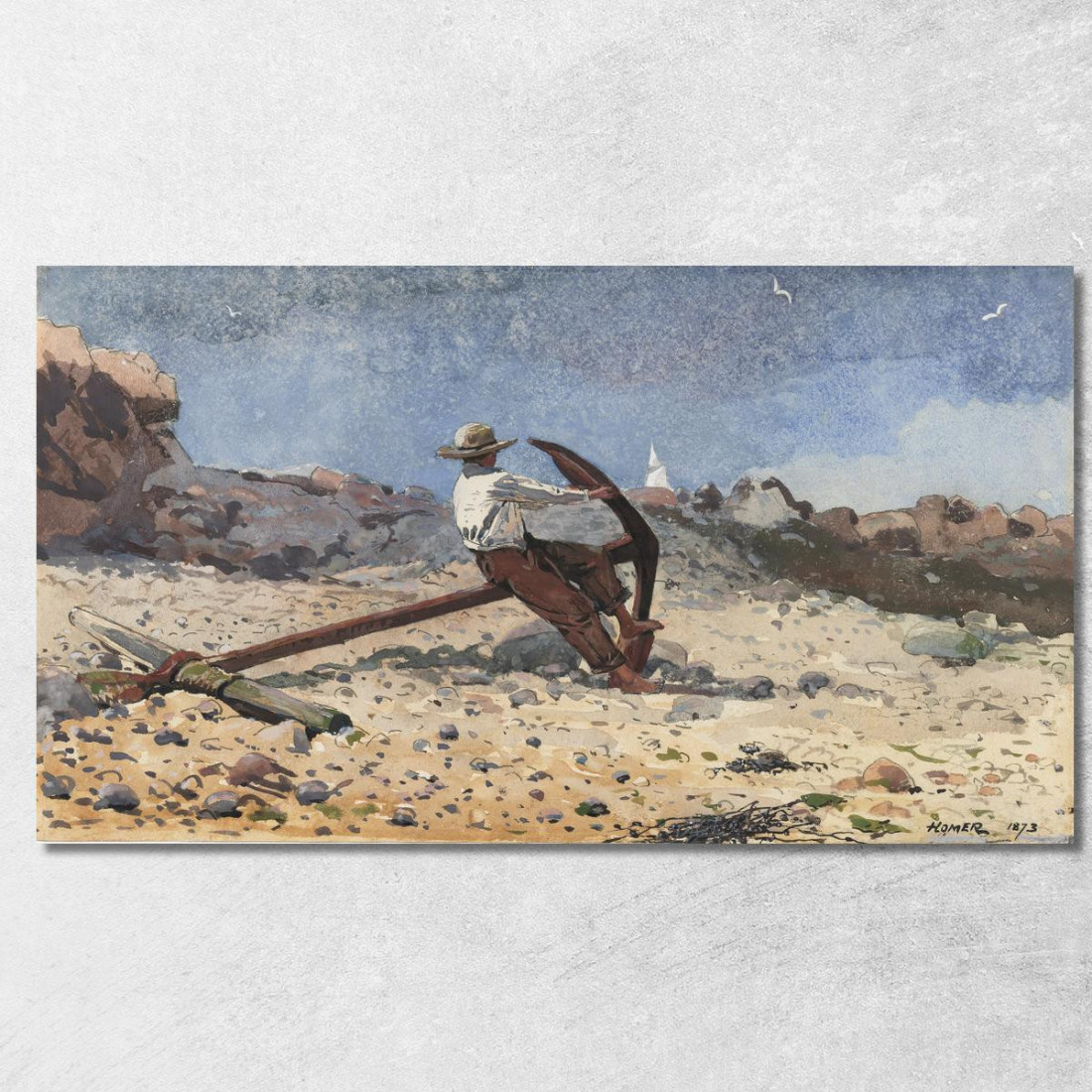 Garçon Avec Ancre Winslow Homer tableau impression sur toile