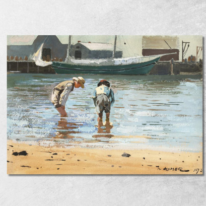 Garçons Pataugeant Winslow Homer tableau impression sur toile