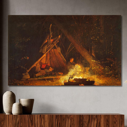 Feu De Camp Winslow Homer tableau impression sur toile