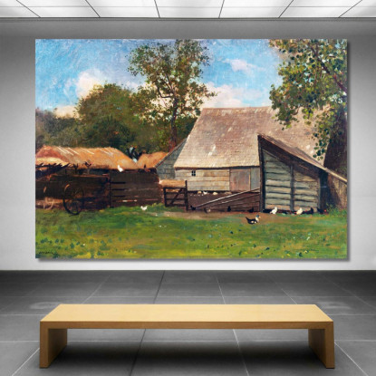 Aia Con Anatre E Galline Winslow Homer quadro stampato su tela