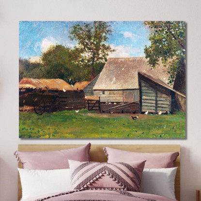 Aia Con Anatre E Galline Winslow Homer quadro stampato su tela