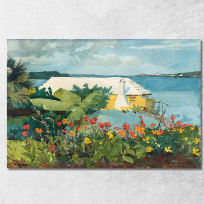 Flower Garden And Bungalow Bermuda Winslow Homer canvas print