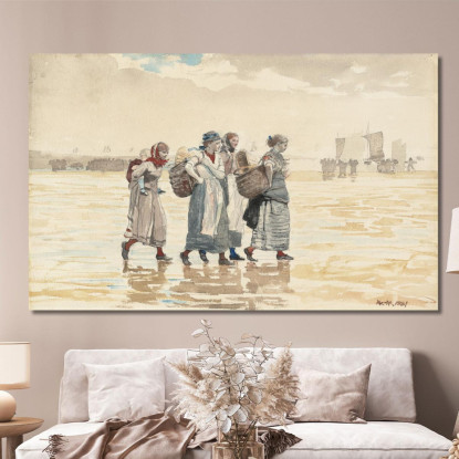Vier Fischweiber Am Strand Winslow Homer drucken auf leinwand