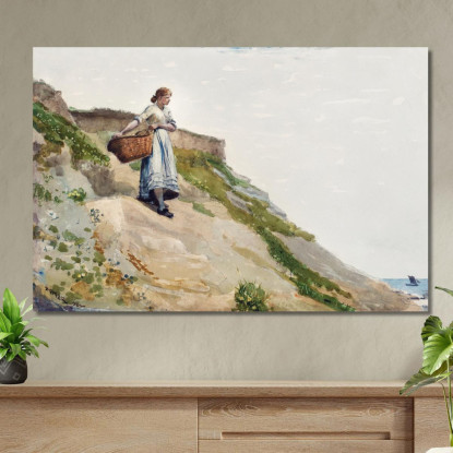 Fille Portant Un Panier Winslow Homer tableau impression sur toile