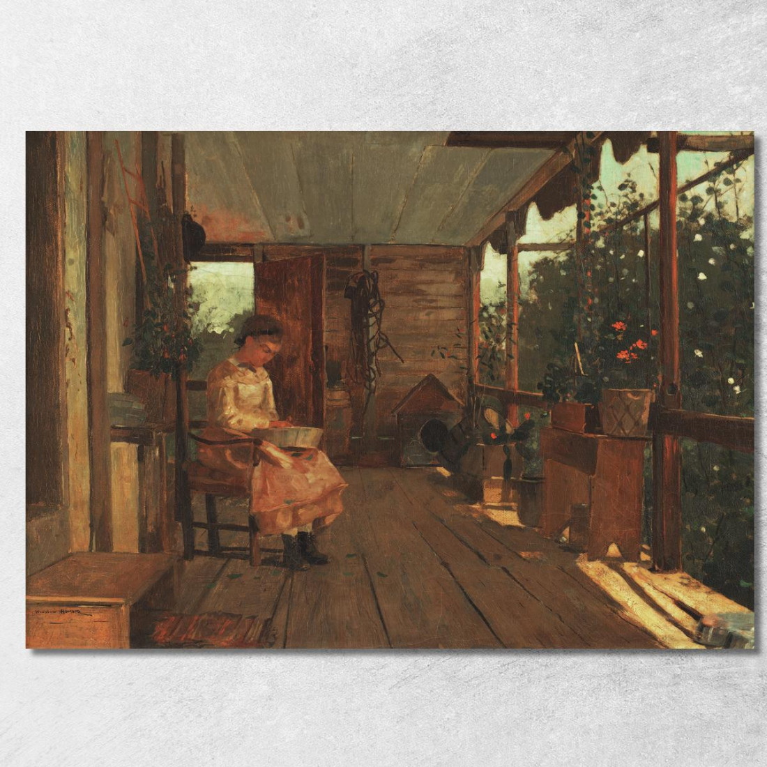 Fille Écossant Des Pois Winslow Homer tableau impression sur toile Fille Écossant Des Pois Winslow Homer tableau impression sur toile