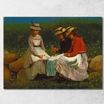 Filles Dans Un Paysage Winslow Homer tableau impression sur toile