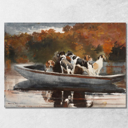 Perros De Caza En Barco Esperando La Salida Winslow Homer cuadro en lienzo