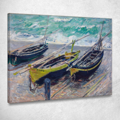 Tre Barche Da Pesca 1885 Claude Monet mnt102 quadro stampato su tela