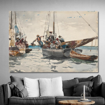 MarktszeneﾠNassau Winslow Homer drucken auf leinwand