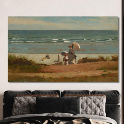 Am Strand Von Marshfield Winslow Homer drucken auf leinwand