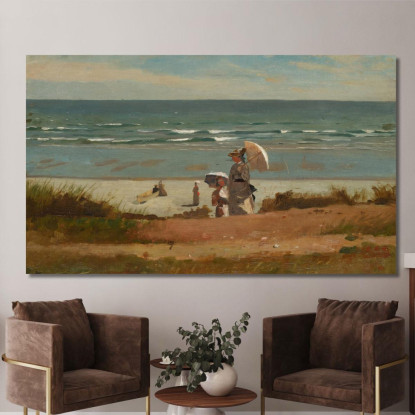 Am Strand Von Marshfield Winslow Homer drucken auf leinwand