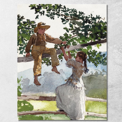 Sur La Clôture Winslow Homer tableau impression sur toile