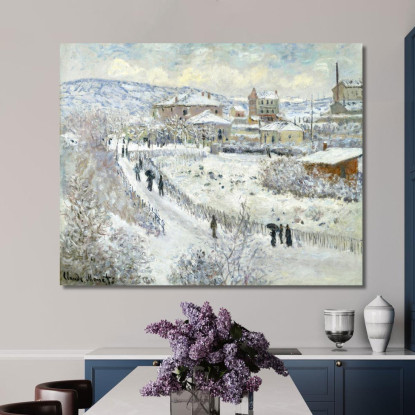 Veduta Di Argenteuil Nella Neve 1875 Claude Monet mnt106 quadro stampato su tela